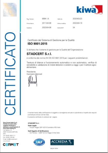 Rinnovo Certificazione ISO 9001:2015 
