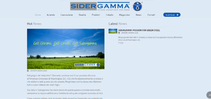 Nuova sezione NEWS sul sito Sidergamma